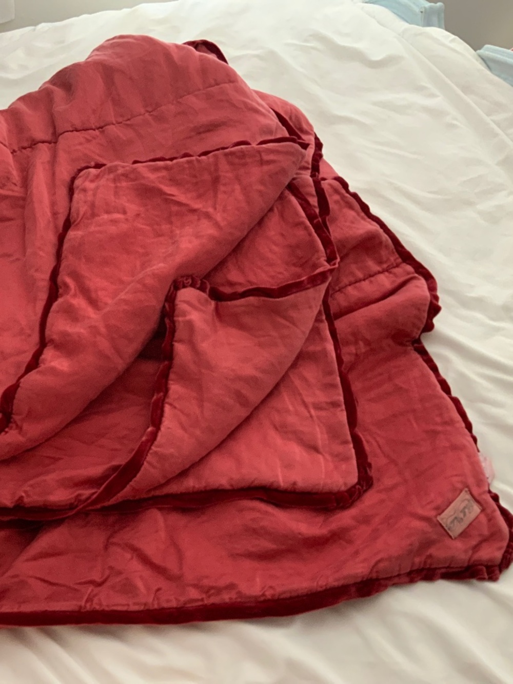 GORGEOUS PRELOVED BELLA NOTTE PALOMA POPPY SILK PERSONAL COMFORTER BED END !